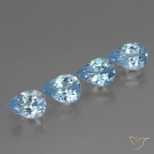 3.32ctw Natural Azul Suíço Topázio, Formato de pêra, VVS-VS