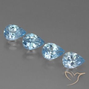 Pedras preciosas de Topázio Azul Suíço natural de 3.32 ct, Formato de pêra, VVS-VS
