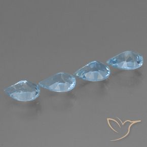 Pedras preciosas de Topázio Azul Suíço natural de 3.32 ct, Formato de pêra, VVS-VS