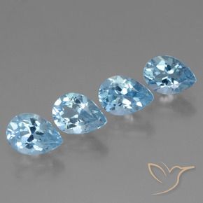 Pedras preciosas de Topázio Céu azul natural de 3.50 ct, Formato de pêra, VVS-VS