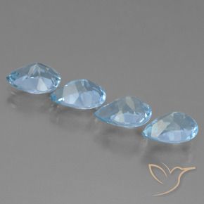 Pedras preciosas de Topázio Céu azul natural de 3.50 ct, Formato de pêra, VVS-VS