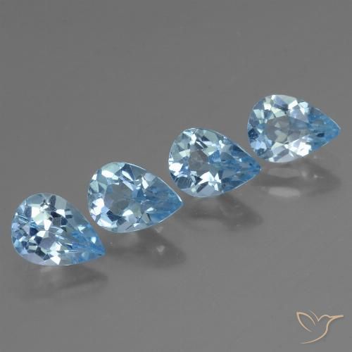 3.09ctw Natural Céu azul Topázio, Formato de pêra, VVS-VS