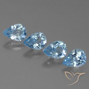 Pedras preciosas de Topázio Céu azul natural de 3.09 ct, Formato de pêra, VVS-VS