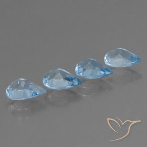Pedras preciosas de Topázio Céu azul natural de 3.09 ct, Formato de pêra, VVS-VS