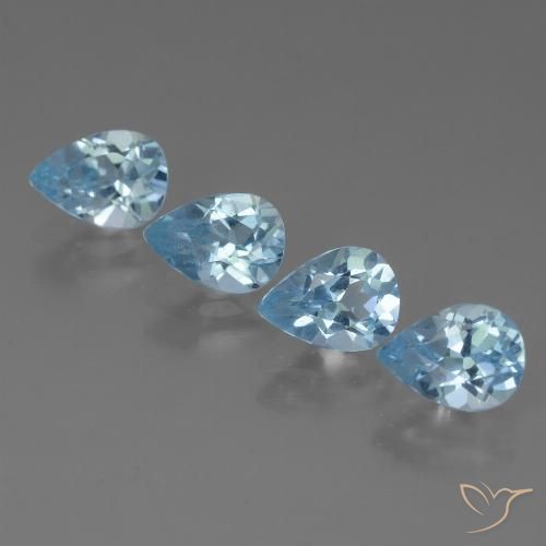 3.20ctw Natural Céu azul Topázio, Formato de pêra, VVS-VS