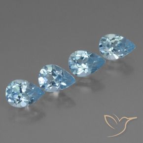 Pedras preciosas de Topázio Céu azul natural de 3.20 ct, Formato de pêra, VVS-VS