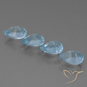 Pedras preciosas de Topázio Céu azul natural de 3.20 ct, Formato de pêra, VVS-VS