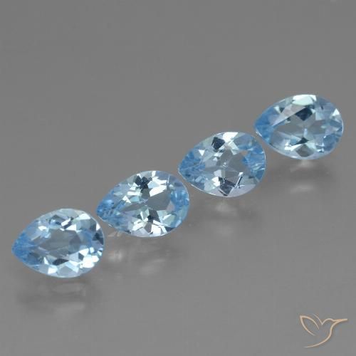 3.35ctw Natural Azul Suíço Topázio, Formato de pêra, VVS-VS