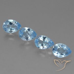 Pedras preciosas de Topázio Azul Suíço natural de 3.35 ct, Formato de pêra, VVS-VS