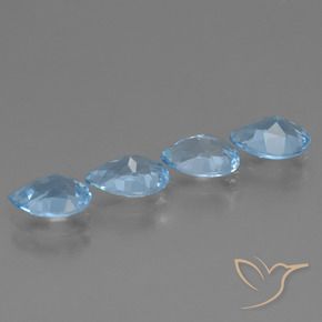 Pedras preciosas de Topázio Azul Suíço natural de 3.35 ct, Formato de pêra, VVS-VS
