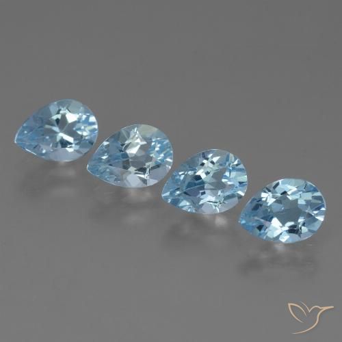 3.40ctw Natural Azul Suíço Topázio, Formato de pêra, VVS-VS