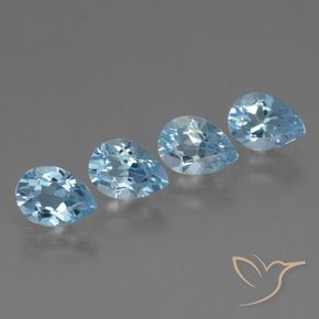 Pedras preciosas de Topázio Azul Suíço natural de 3.40 ct, Formato de pêra, VVS-VS