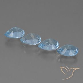 Pedras preciosas de Topázio Azul Suíço natural de 3.40 ct, Formato de pêra, VVS-VS