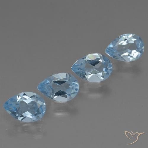 3.02ctw Natural Céu azul Topázio, Formato de pêra, VS