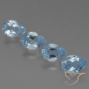 Pedras preciosas de Topázio Céu azul natural de 3.02 ct, Formato de pêra, VS