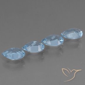 Pedras preciosas de Topázio Céu azul natural de 3.02 ct, Formato de pêra, VS