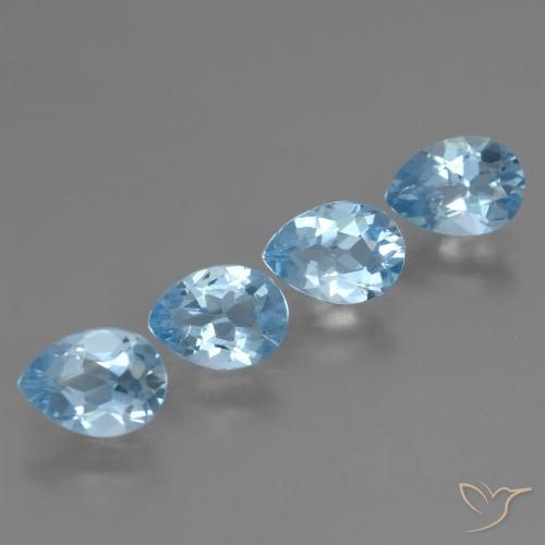 3.24ctw Natural Céu azul Topázio, Formato de pêra, VS