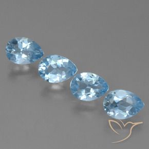 Pedras preciosas de Topázio Céu azul natural de 3.24 ct, Formato de pêra, VS
