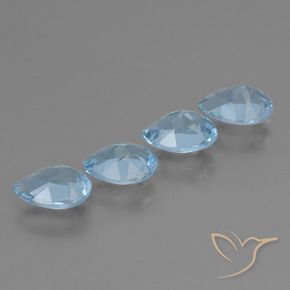 Pedras preciosas de Topázio Céu azul natural de 3.24 ct, Formato de pêra, VS