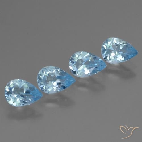 3.03ctw Natural Azul Suíço Topázio, Formato de pêra, VS
