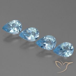 Pedras preciosas de Topázio Azul Suíço natural de 3.03 ct, Formato de pêra, VS
