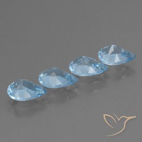 Pedras preciosas de Topázio Azul Suíço natural de 3.03 ct, Formato de pêra, VS
