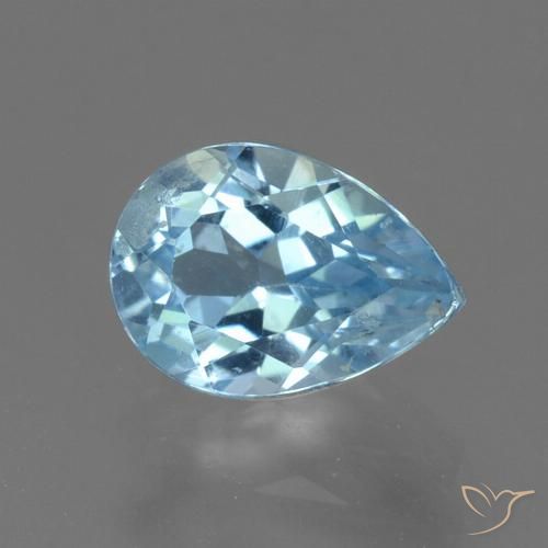 1.10ct Natural Céu azul Topázio, Formato de pêra, VS