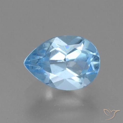 0.88ct Natural Azul Suíço Topázio, Formato de pêra, VS