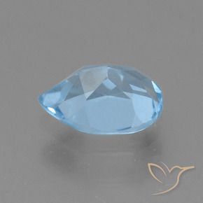 Topázio Azul Suíço Natural 0.88ct, Formato de pêra, VS