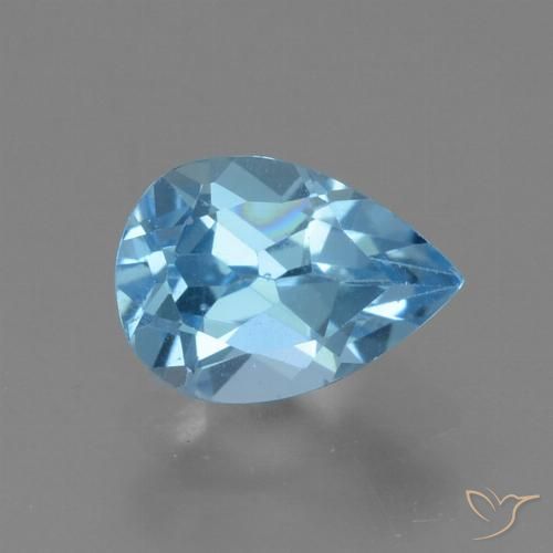 0.93ct Natural Azul Suíço Topázio, Formato de pêra, VS
