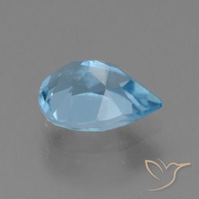 Topázio Azul Suíço Natural 0.93ct, Formato de pêra, VS