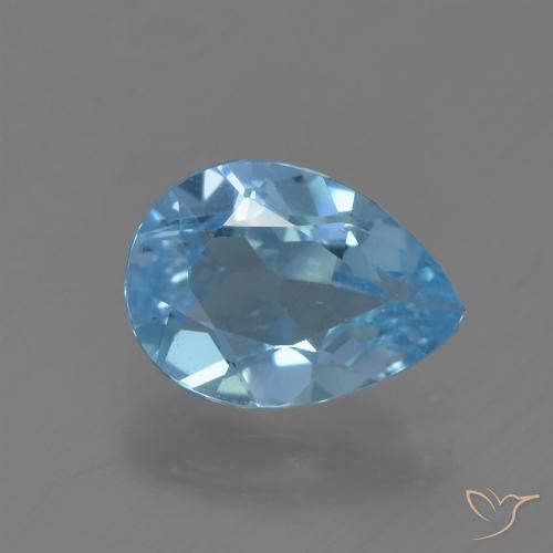 0.88ct Natural Azul Suíço Topázio, Formato de pêra, VS