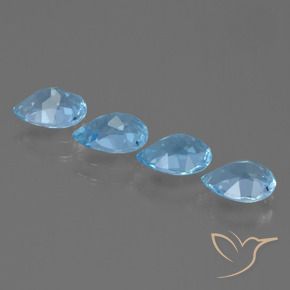 Pedras preciosas de Topázio Céu azul natural de 3.35 ct, Formato de pêra, VVS-VS