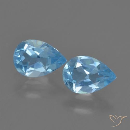 1.59ctw Natural Céu azul Topázio, Formato de pêra, VS
