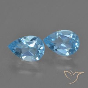 Pedras preciosas de Topázio Céu azul natural de 1.59 ct, Formato de pêra, VS