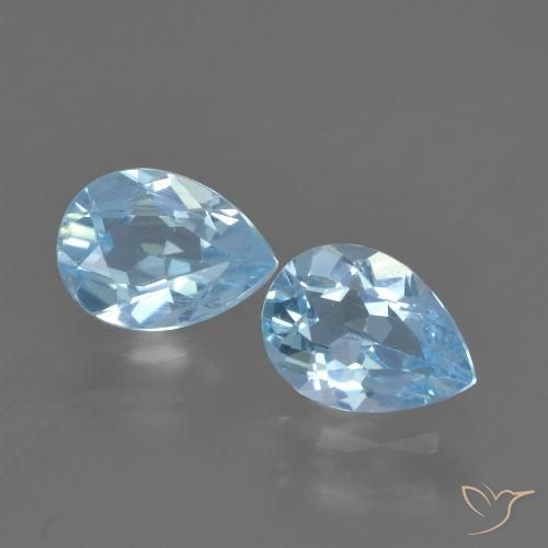 1.63ctw Natural Céu azul Topázio, Formato de pêra, VVS-VS