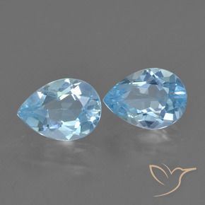 Pedras preciosas de Topázio Céu azul natural de 1.63 ct, Formato de pêra, VVS-VS