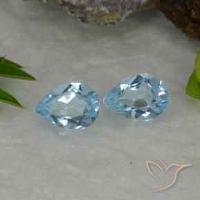 Pedras preciosas de Topázio Céu azul natural de 1.65 ct, Formato de pêra, VVS-VS