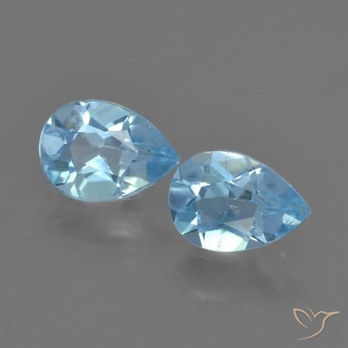 1.53ctw Natural Céu azul Topázio, Formato de pêra, VS