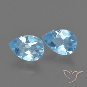 Pedras preciosas de Topázio Céu azul natural de 1.53 ct, Formato de pêra, VS