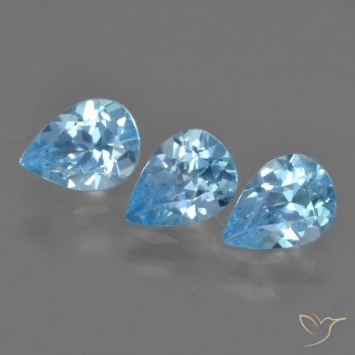 2.20ctw Natural Céu azul Topázio, Formato de pêra, VS