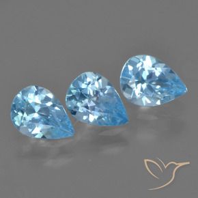 Pedras preciosas de Topázio Céu azul natural de 2.20 ct, Formato de pêra, VS