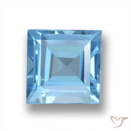 Topázio Azul Suíço Natural 2,25ct, Quadrado, VVS-VS