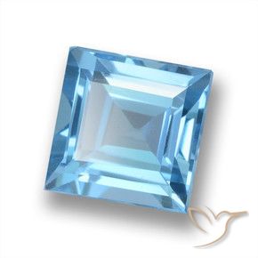 Topázio Azul Suíço Natural 2,25ct, Quadrado, VVS-VS
