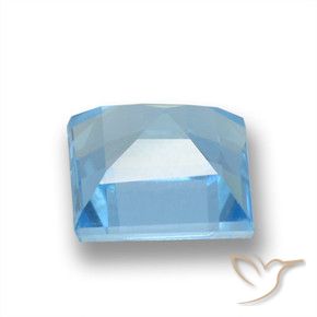 Topázio Azul Suíço Natural 1.86ct, Quadrado, VVS-VS