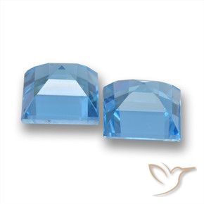 Pedras preciosas de Topázio Céu azul natural de 3.99 ct, Quadrado, VVS-VS