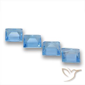 Pedras preciosas de Topázio Azul Suíço natural de 7.25 ct, Quadrado, VVS-VS