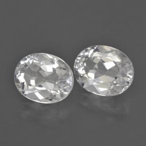 Pedras preciosas de topázio branco natural de 7,63 ct, corte oval, VVS-VS