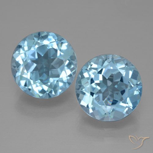 6.45ctw Natural Azul Suíço Topázio, Redondo, VVS-VS