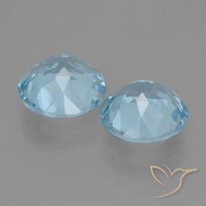 Pedras preciosas de Topázio Azul Suíço natural de 6.45 ct, Redondo, VVS-VS